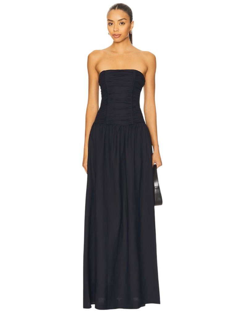 Lioness Black Strapless Maxi Dress